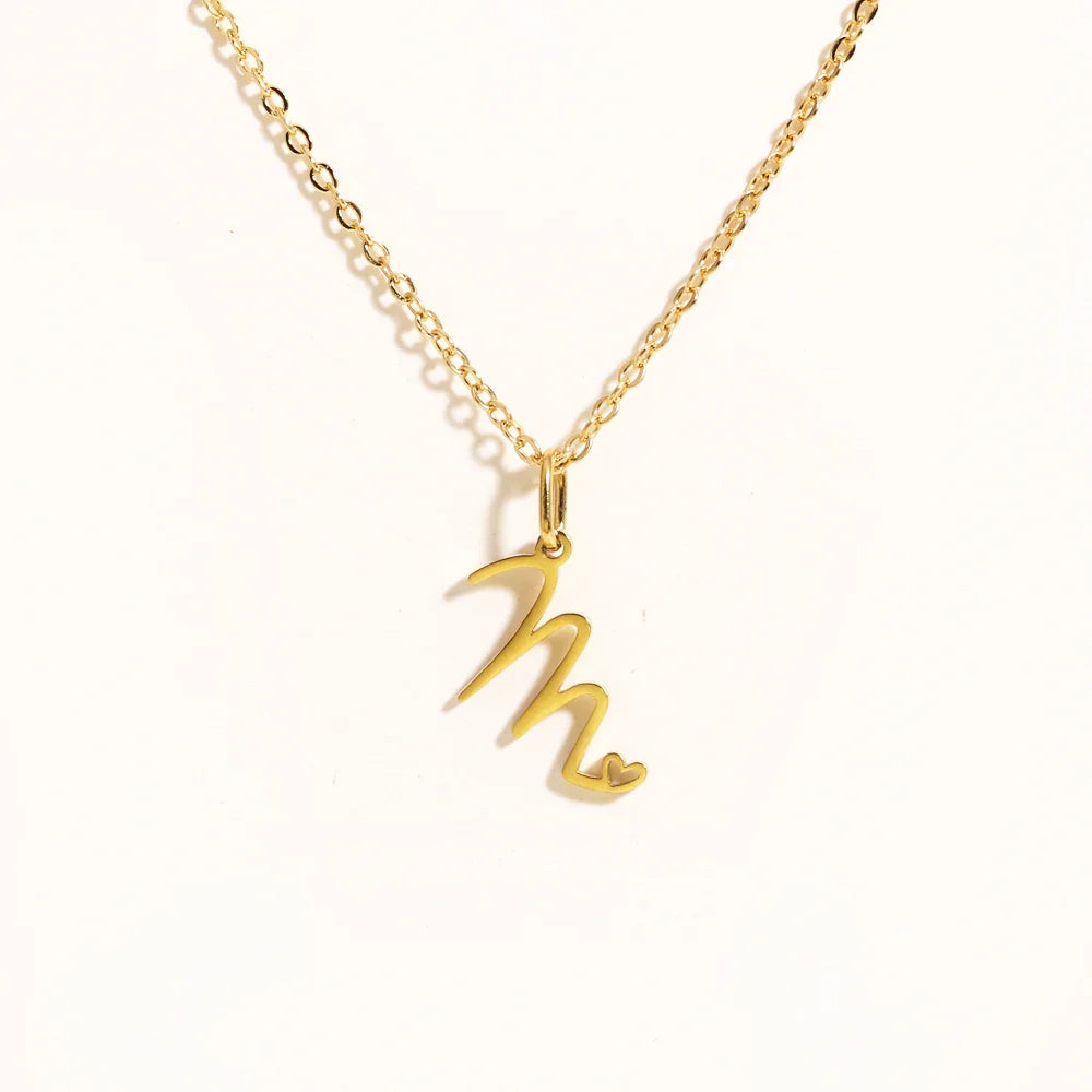 Heart Initial Necklace