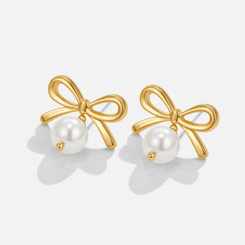 Pearl Bow Earrings