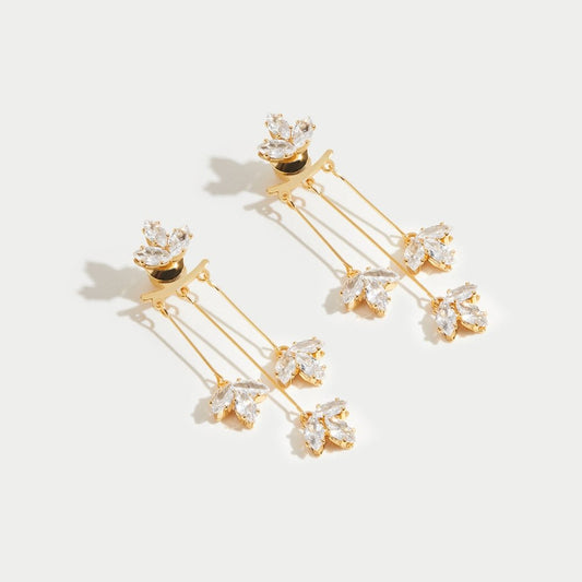 Lotus Zirconia Drop Earrings