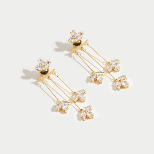 Lotus Zirconia Drop Earrings