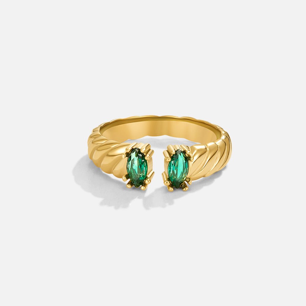 Adjustable Emerald Ring