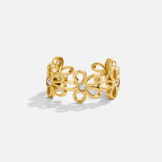 Golden Bloom Flower Ring
