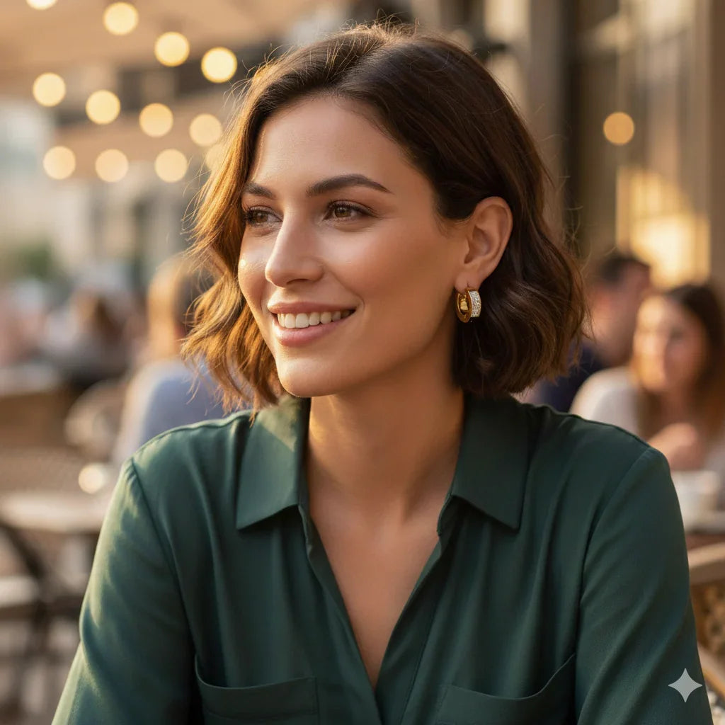 Luany Pavé Hoop Earrings