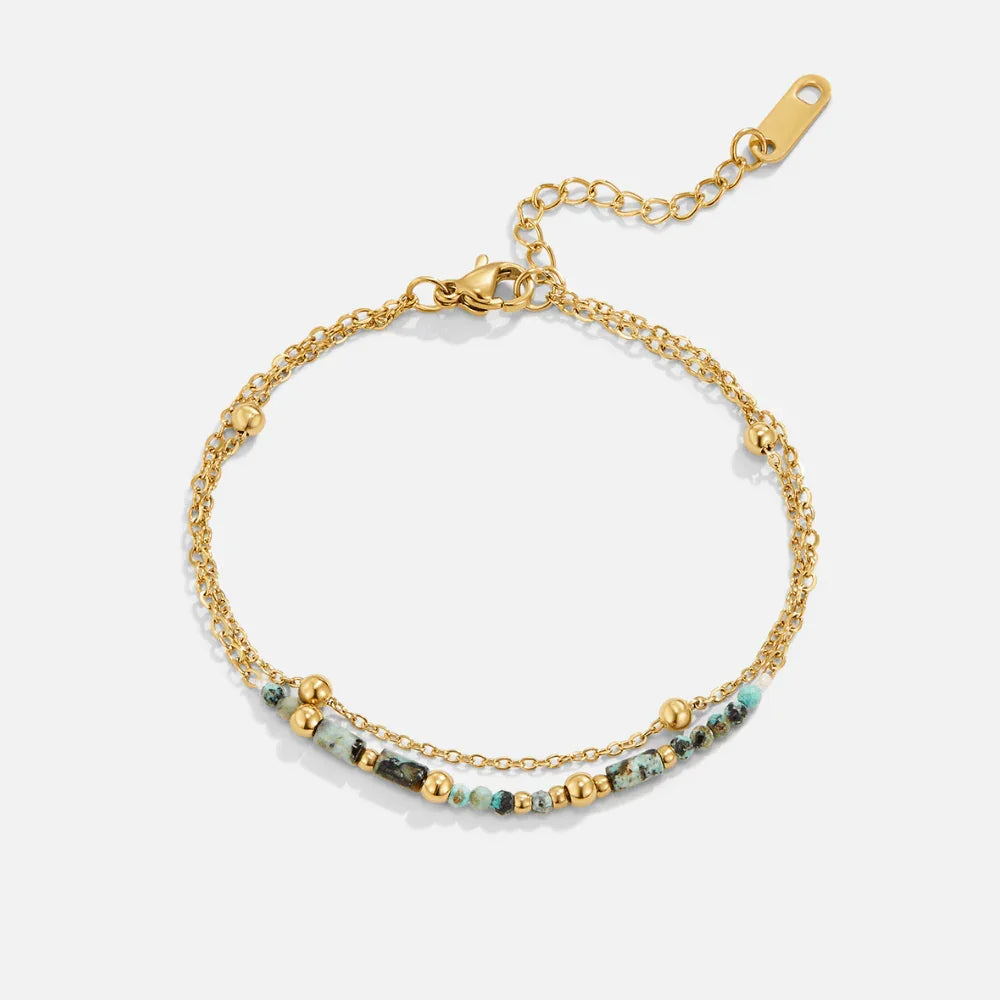 Pulseira Dupla Stone Lay - Auriella Joias