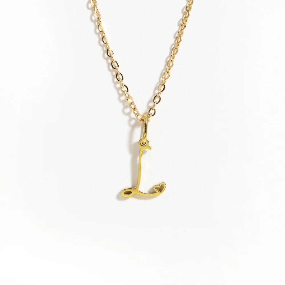 Heart Initial Necklace