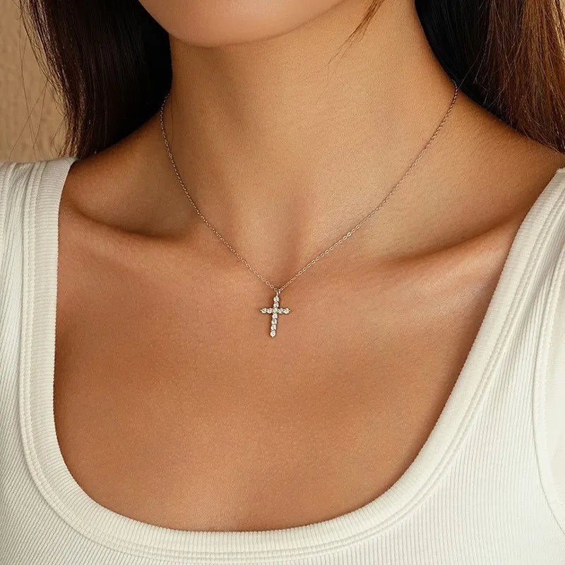 Pavé Cross Necklace