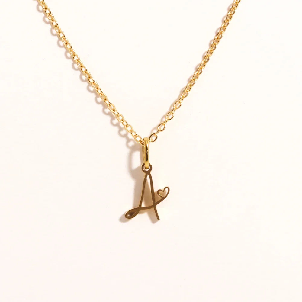 Heart Initial Necklace