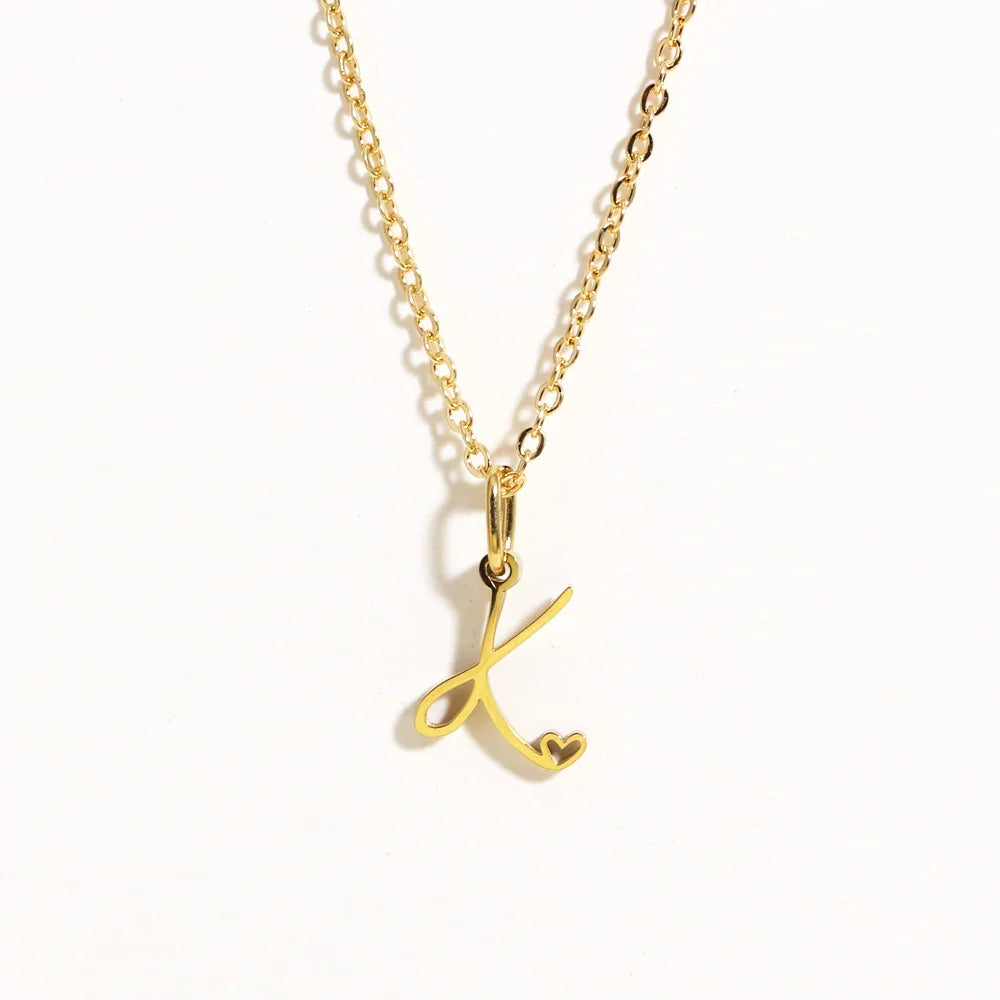 Heart Initial Necklace