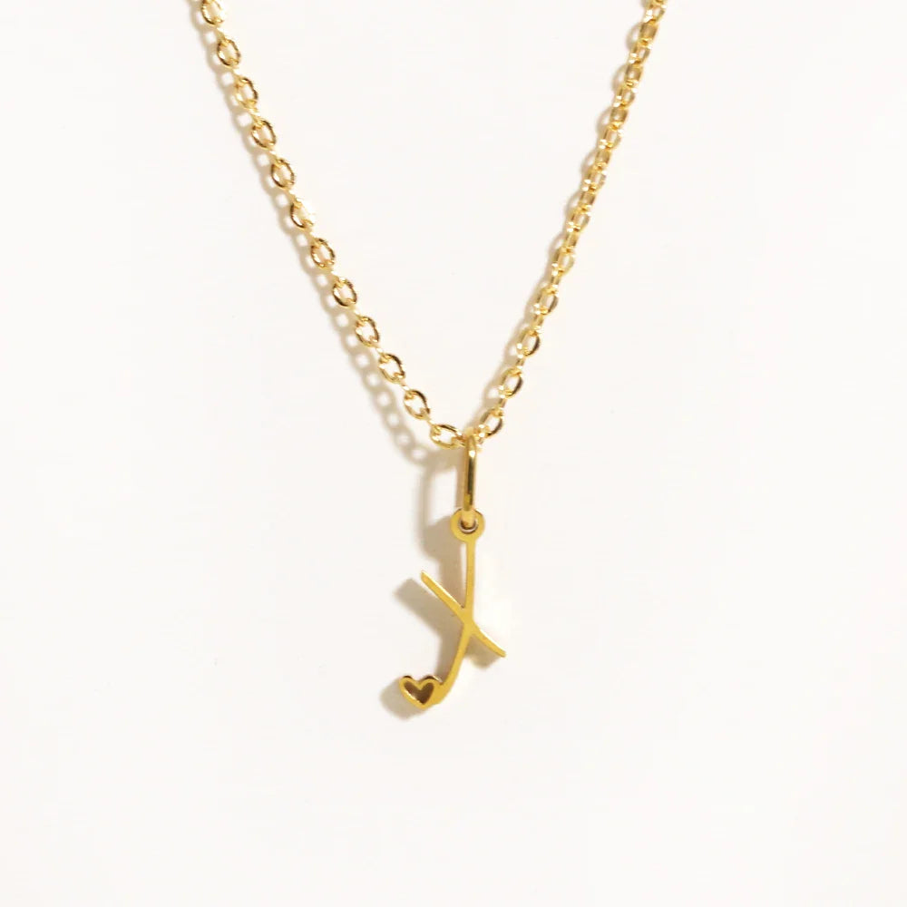 Heart Initial Necklace