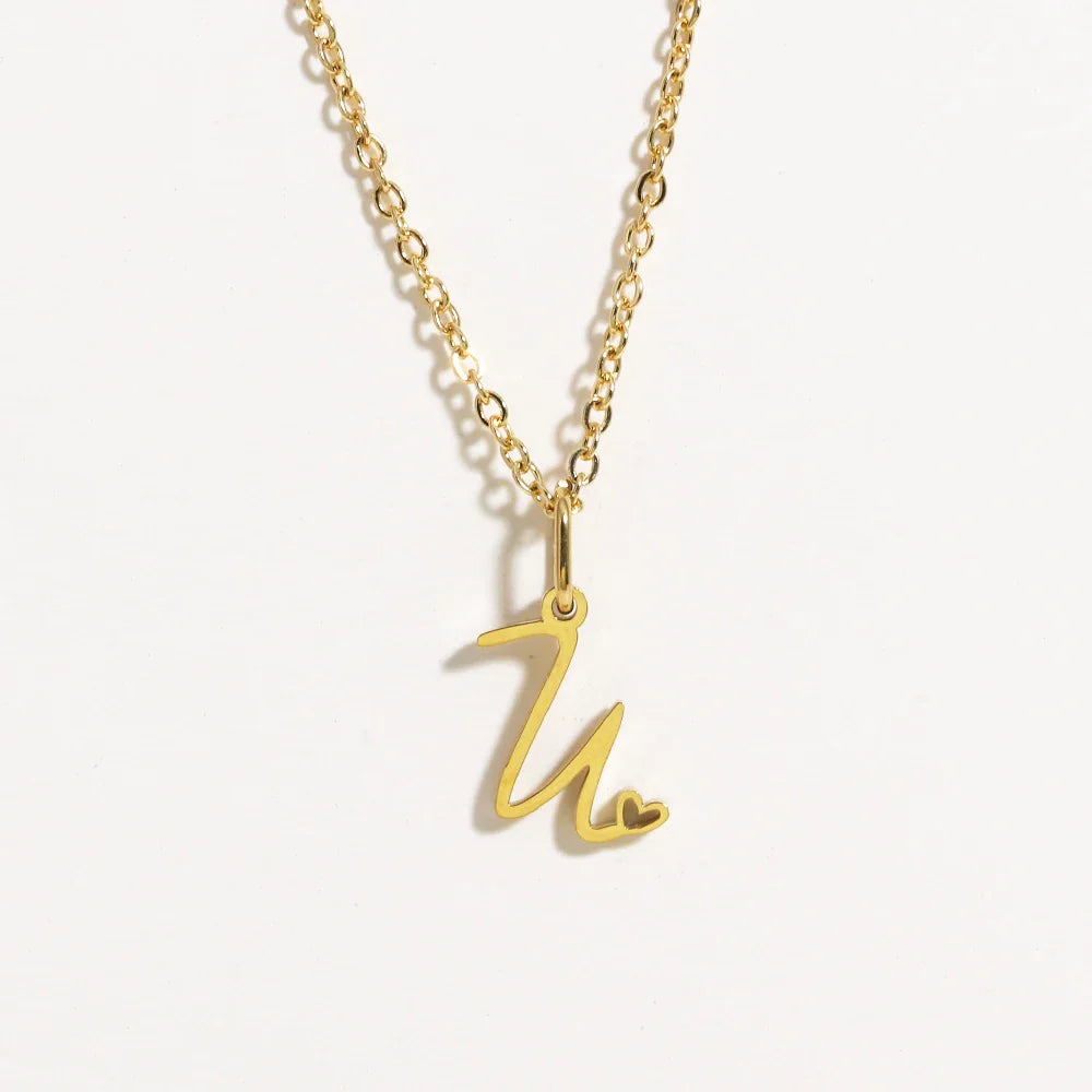Heart Initial Necklace