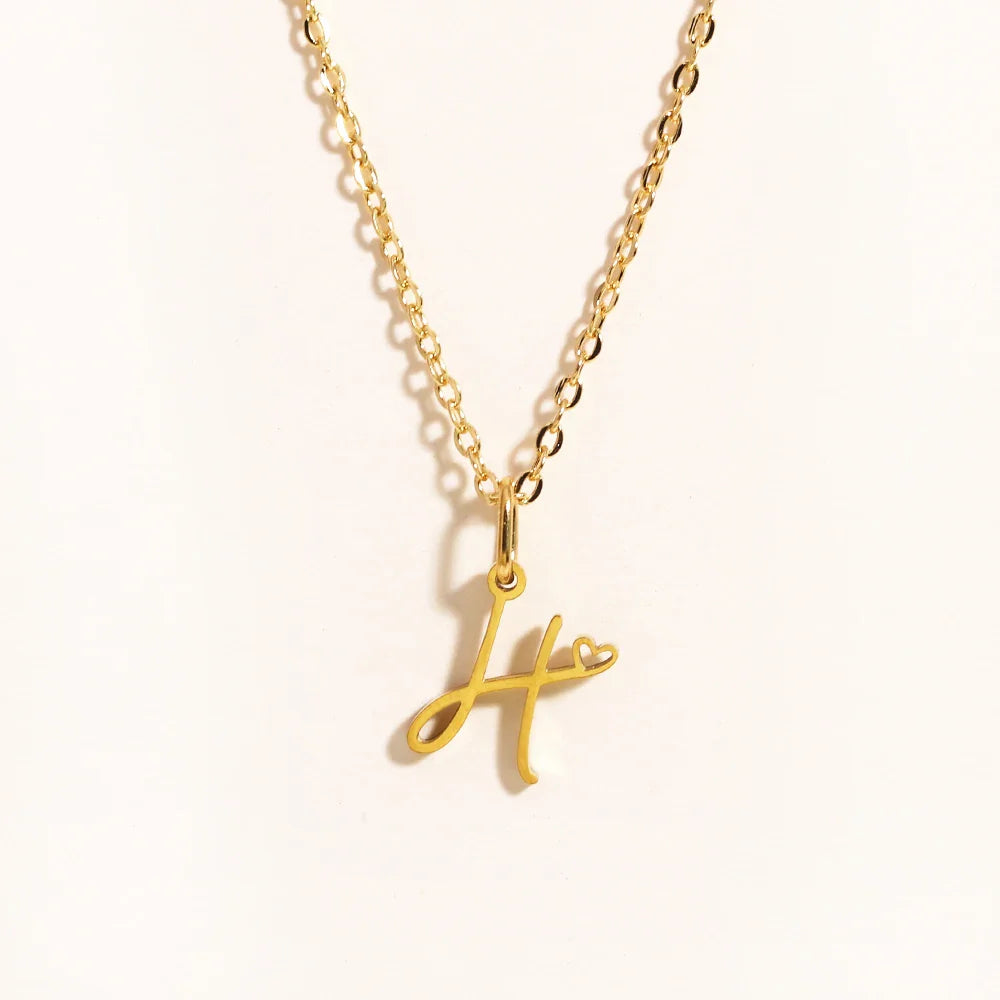 Heart Initial Necklace