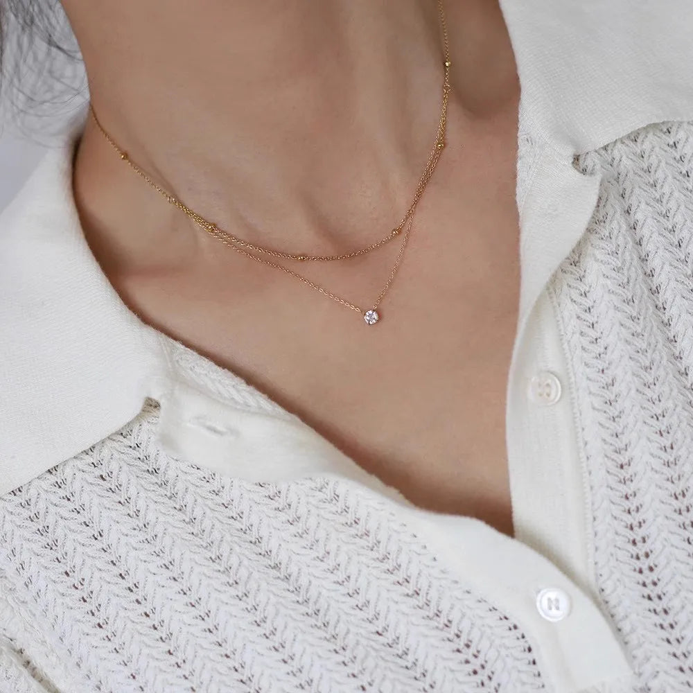 Double Solitaire Necklace