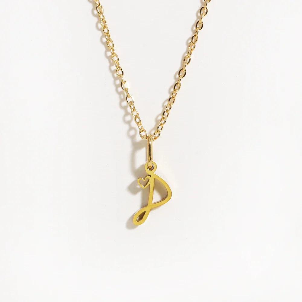 Heart Initial Necklace