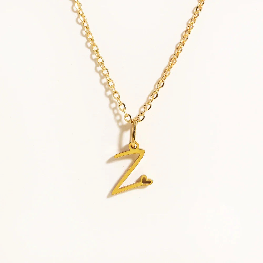 Heart Initial Necklace