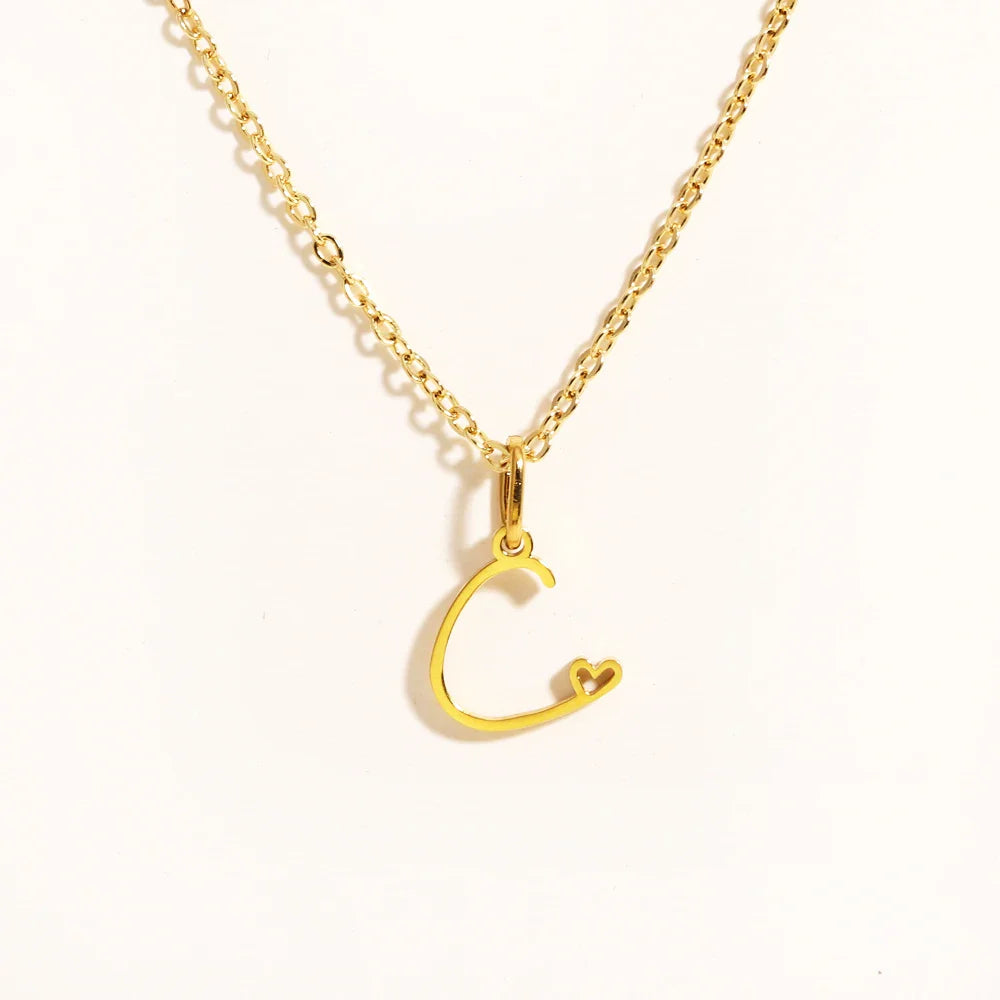 Heart Initial Necklace