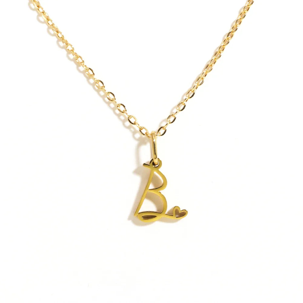 Heart Initial Necklace
