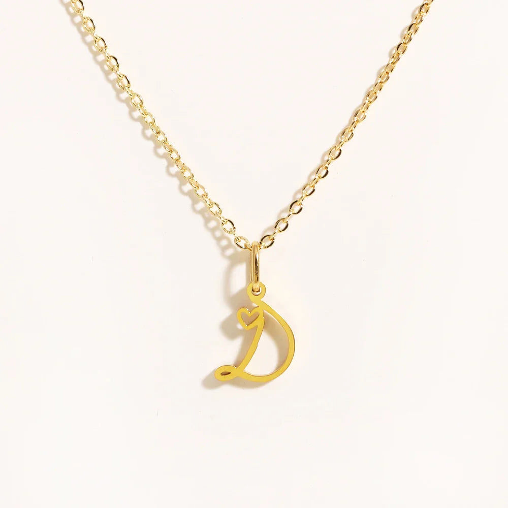 Heart Initial Necklace