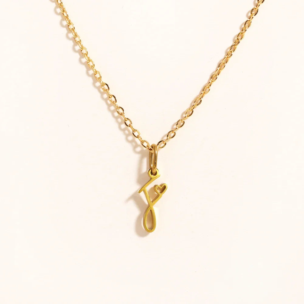 Heart Initial Necklace