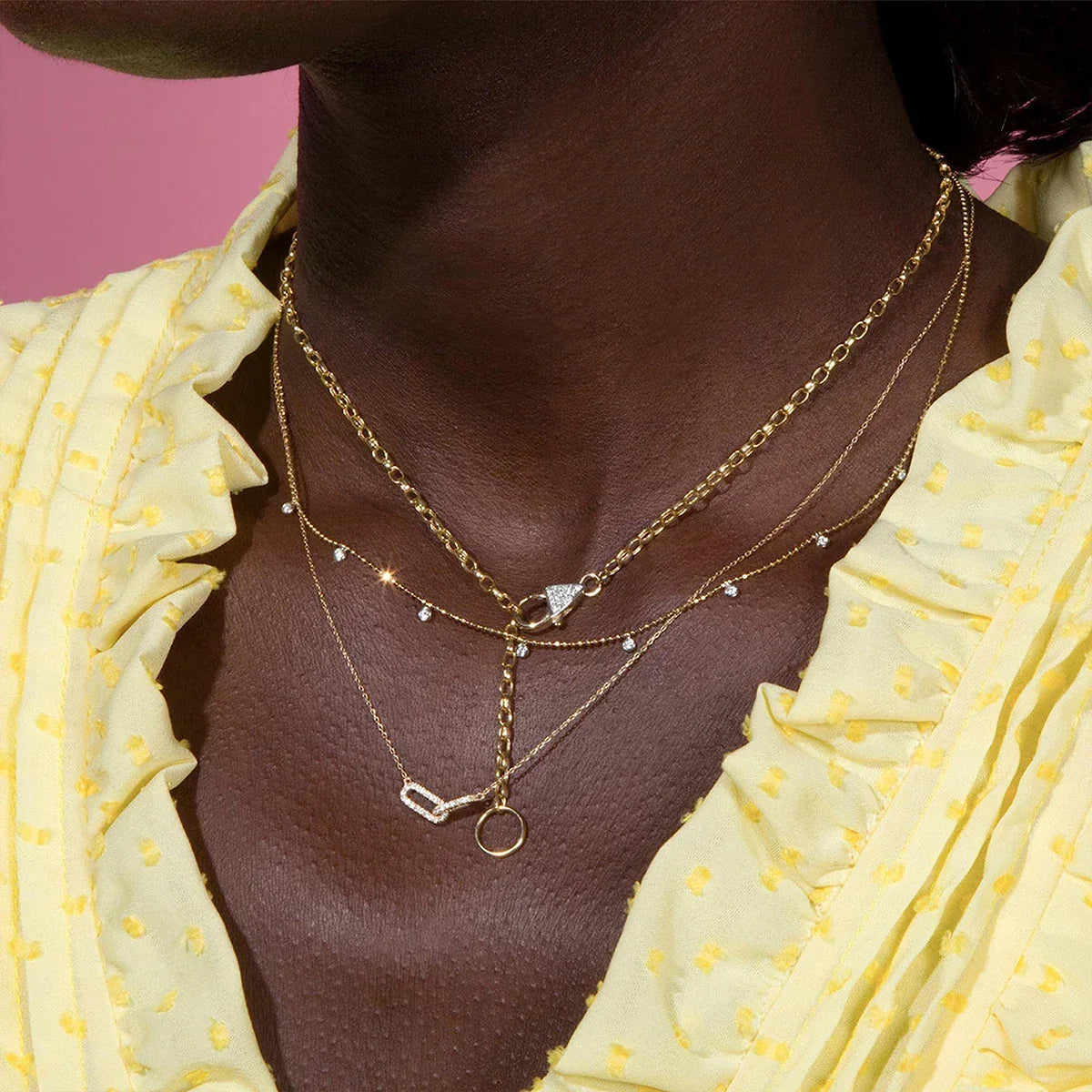 Luciana Pavé Paperclip Necklace