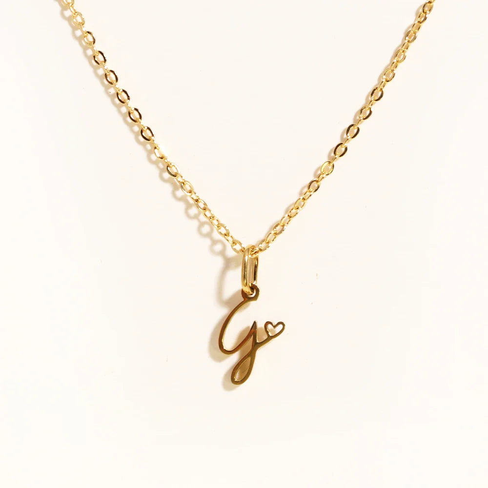 Heart Initial Necklace