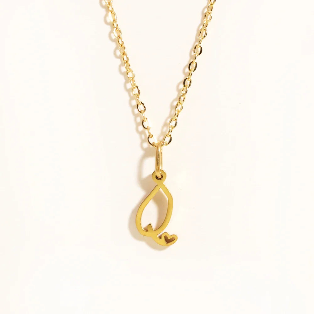 Heart Initial Necklace