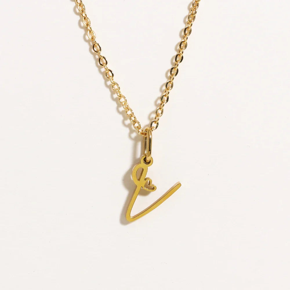 Heart Initial Necklace
