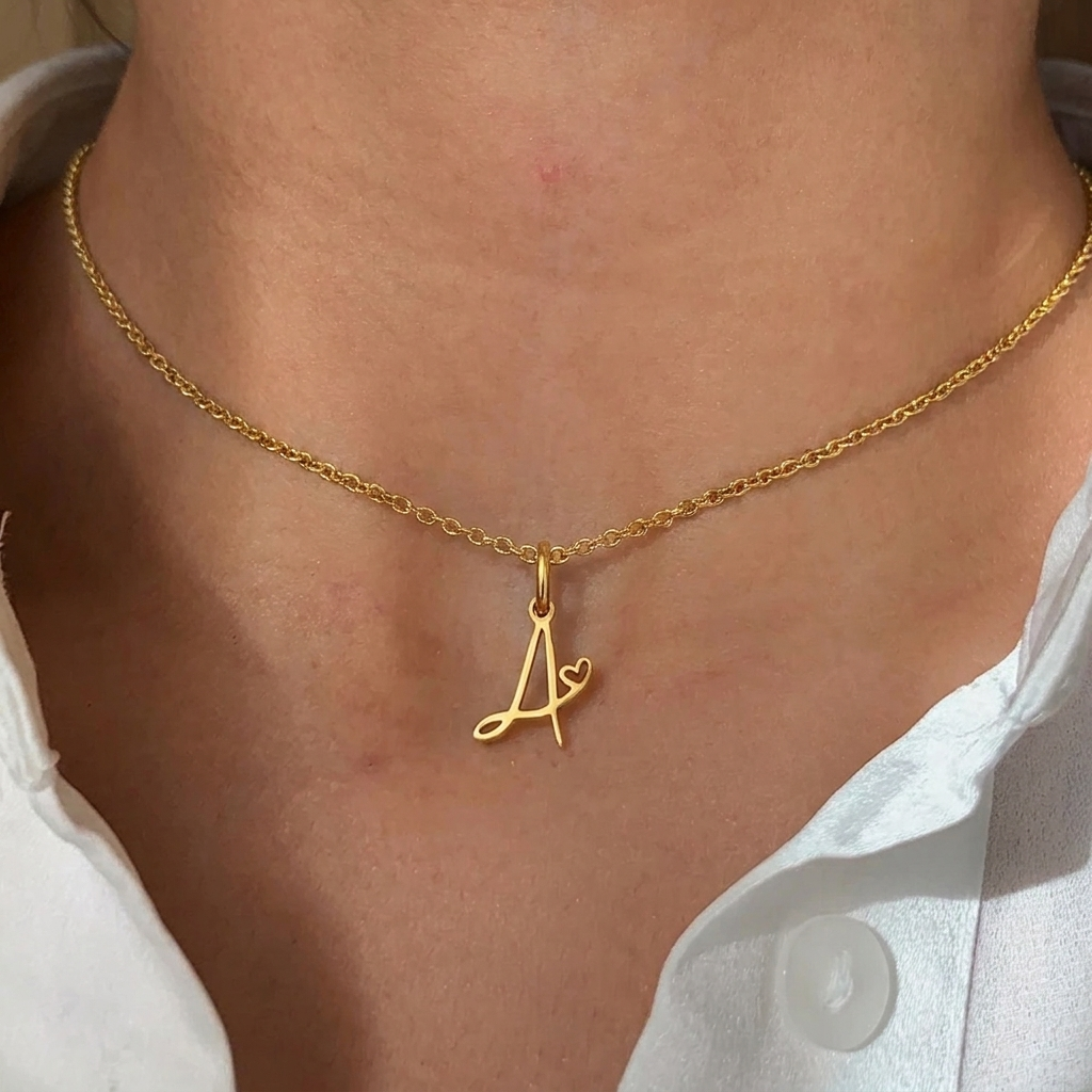 Heart Initial Necklace