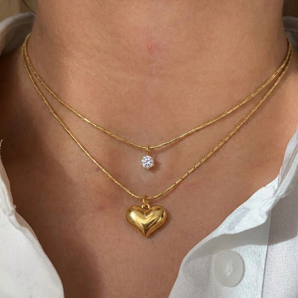 Love Double Solitaire Necklace