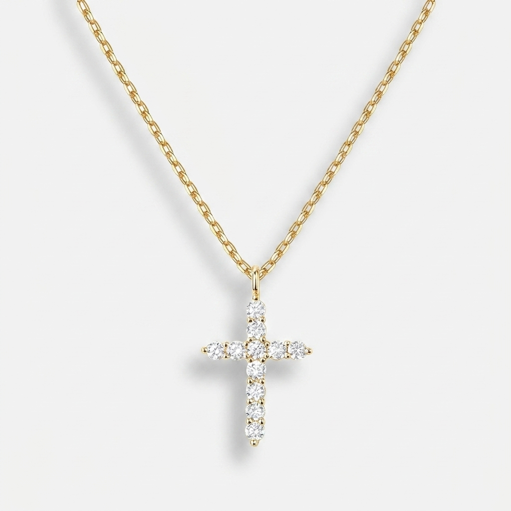 Pavé Cross Necklace